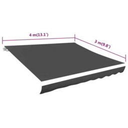 Berkfield Awning Top Sunshade Canvas Anthracite 400X300 Cm - thumbnail 5