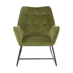 Turio Green Velvet Effect Relaxer Chair (H)800mm (W)650mm (D)815mm - thumbnail 2