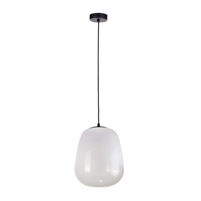 Luminosa Lighting Luminosa Smoky Dome Pendant Ceiling Light White, Black, 26Cm, 1X E27