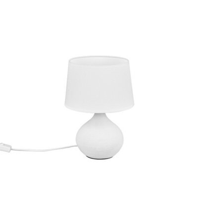 Luminosa Lighting Luminosa Martin Modern Table Lamp With Round Tapered Shade White - Uk Stock - image 1