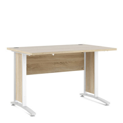 Furniture To Go Prima Desk 120 Cm In Oak With White Legs - image 1
