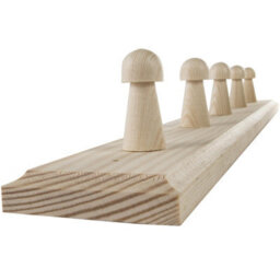 Woodeedoo 5 Peg Wooden Coat Hook Rack Mounted On Door Wall Natural Pine Unpainted Storage Hanger Rail 46 X 6 X 5.5 Cm - thumbnail 4