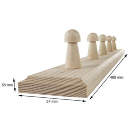 Woodeedoo 5 Peg Wooden Coat Hook Rack Mounted On Door Wall Natural Pine Unpainted Storage Hanger Rail 46 X 6 X 5.5 Cm - thumbnail 6