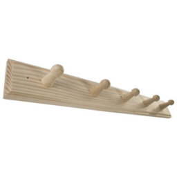 Woodeedoo 5 Peg Wooden Coat Hook Rack Mounted On Door Wall Natural Pine Unpainted Storage Hanger Rail 46 X 6 X 5.5 Cm - thumbnail 7