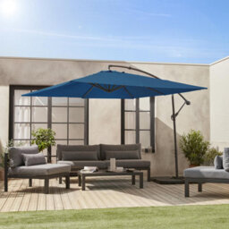 Sweeek - Offset Square Parasol 3X3M Hardelot Duck Blue 300X295X250 Cm - thumbnail 6