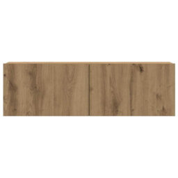 Berkfield Modern Wall Mounted Tv Cabinets 4 Pcs Artisan Oak Engineered Wood - thumbnail 7