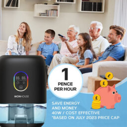 Monhouse Premium Dehumidifer - 1000Ml Electric Moisture Absorber - 7 Color Nightlight Touch Screen Humidity Indicator - Black - thumbnail 7