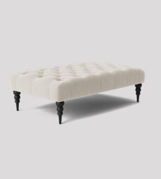 Alyana 120Cm Rectangle Ottoman Bench With Wooden Legs -Dark Grey Naple Chesterfield Upholstered Footstool - thumbnail 2