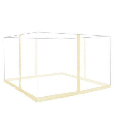 SunDaze Outdoor Garden Metal Gazebo Marquee Enclosure Mosquito Netting Zipped Door Ivory - image 1