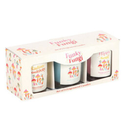 Set Of 3 Funky Fungi Mushroom Votive Candles - Fresh Scents - thumbnail 3