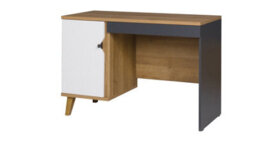 Arte Memone Chic Computer Desk - Rustic Oak With White Matt & Graphite - W1100mm X H750mm X D500mm