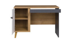 Arte Memone Chic Computer Desk - Rustic Oak With White Matt & Graphite - W1100mm X H750mm X D500mm - thumbnail 2
