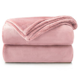 Velosso Soft Touch Luxurious Faux Mink Throw Blanket - Perfect For Bed - Sleek Decor, Minimalist Soft Weave - 150Cm X 200Cm, Blush - thumbnail 1