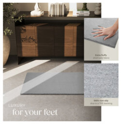 Tectake Rug Zonelle Short Pile And Ultra-Soft Carpet In Rectangular Or Round Design 60 X 110 Cm - Grey - thumbnail 4