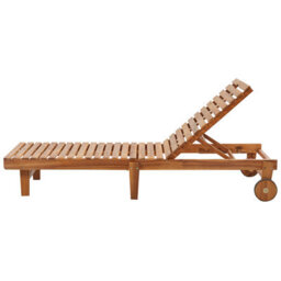 Beliani Pietralunga Foldable Acacia Wood Sun Lounger With 4-Position Backrest, Brown - thumbnail 6