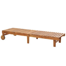 Beliani Pietralunga Foldable Acacia Wood Sun Lounger With 4-Position Backrest, Brown - thumbnail 5