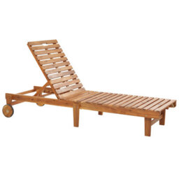 Beliani Pietralunga Foldable Acacia Wood Sun Lounger With 4-Position Backrest, Brown