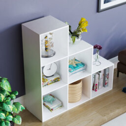 Lassic Vida Designs Durham White 6 Cube Staircase Storage Freestanding Bookcase Organiser Unit - thumbnail 4