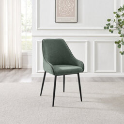 Furniturebox Uk Leonardo Oak Effect Dining Table & 4 Beaumont Green Fabric Chairs - thumbnail 9