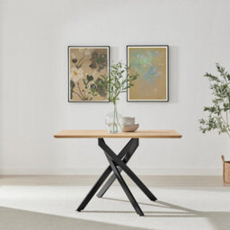 Furniturebox Uk Leonardo Oak Effect Dining Table & 4 Beaumont Green Fabric Chairs - thumbnail 3