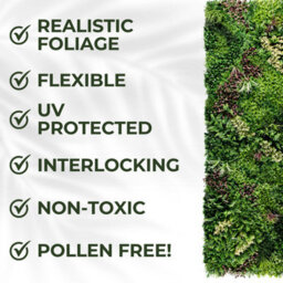 Artificial Plant Flower Living Wall Panels Realistic - 3Sq. M - Indoor / Outdoor - Interlocking Non Repeating Pattern - thumbnail 4