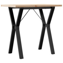 Berkfield Dining Table Y-Frame 80X50X75.5 Cm Solid Wood Pine And Steel - thumbnail 2