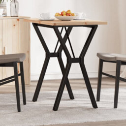 Berkfield Dining Table Y-Frame 80X50X75.5 Cm Solid Wood Pine And Steel - thumbnail 1