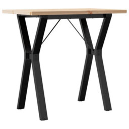 Berkfield Dining Table Y-Frame 80X50X75.5 Cm Solid Wood Pine And Steel - thumbnail 6