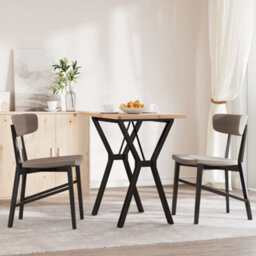 Berkfield Dining Table Y-Frame 80X50X75.5 Cm Solid Wood Pine And Steel - thumbnail 3