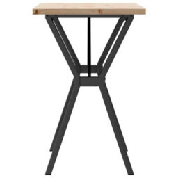 Berkfield Dining Table Y-Frame 80X50X75.5 Cm Solid Wood Pine And Steel - thumbnail 5