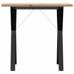 Berkfield Dining Table Y-Frame 80X50X75.5 Cm Solid Wood Pine And Steel - thumbnail 4