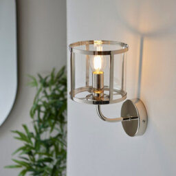 Luminosa Lighting Luminosa Hopton Glass Shade Wall Lamp Bright Nickel - thumbnail 4
