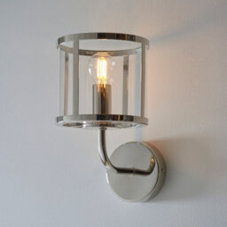 Luminosa Lighting Luminosa Hopton Glass Shade Wall Lamp Bright Nickel - thumbnail 2