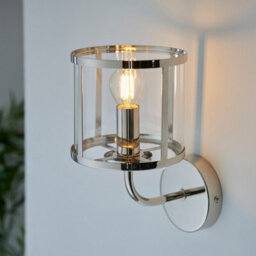 Luminosa Lighting Luminosa Hopton Glass Shade Wall Lamp Bright Nickel - thumbnail 5