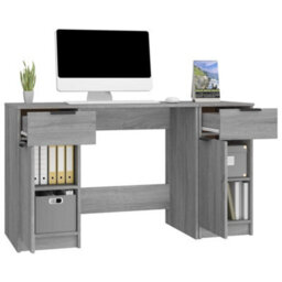 Vidaxl Desk With Side Cabinet Grey Sonoma Engineered Wood Desks - thumbnail 5