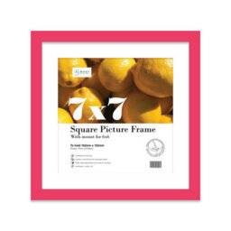"7X7"" Bright Pink Picture Frame - 7X7"" Square Frame With 6X6"" Mount For 7X7""/6X6"" Pictures Art Deco Style Room Decor, 1 Pack" - thumbnail 1