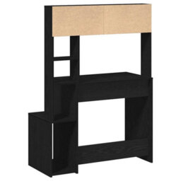 Berkfield Desk With Shelves Black 100X45X140 Cm Engineered Wood - thumbnail 6