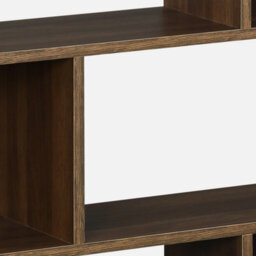 Sweeek. 3-Shelf Bookcase With 6 Compartments Pieter Walnut 83X23X80 Cm - thumbnail 4