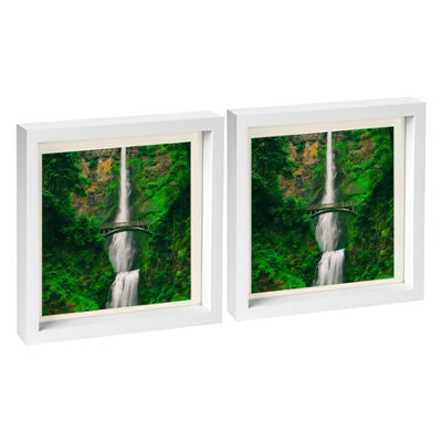 "Nicola Spring 10 X 10"" Photo Frames - Ivory Mount 3D Photo Frame Picture Frame Box Portrait Display Case & Spacer 8 X 8"" Mount X2" - image 1