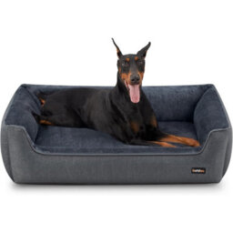 Large Dog Sofa Bed, Linen-Look Pet Lounger With Removable Cover And Anti-Slip Base For Big Dogs, Dark Grey - thumbnail 7