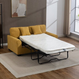 Unknown Lewiston 162Cm Wide 3 Seat Light Yellow Fabric Sofabed - thumbnail 5