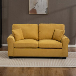 Unknown Lewiston 162Cm Wide 3 Seat Light Yellow Fabric Sofabed - thumbnail 2