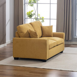 Unknown Lewiston 162Cm Wide 3 Seat Light Yellow Fabric Sofabed - thumbnail 3