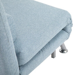 Wyld Haus Varael Linen Sky Blue 3-In-1 Convertible Chair Bed With Adjustable Backrest And Pillow - thumbnail 8