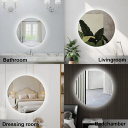 Probaty Bathrooms Bathroom Led Mirror 900X900mm Round With Dimmable Backlit Illuminated, Anti-Fog Ip45 Rated, Wall Mounted,touch Sensor - thumbnail 4