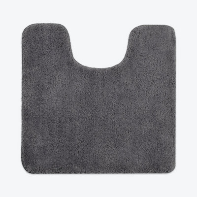 Allure Bath Fashions Luxury Microfibre Pedestal Toilet Mat Non-Slip - Charcoal Grey - image 1