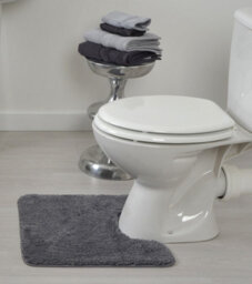 Allure Bath Fashions Luxury Microfibre Pedestal Toilet Mat Non-Slip - Charcoal Grey - thumbnail 2