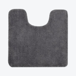Allure Bath Fashions Luxury Microfibre Pedestal Toilet Mat Non-Slip - Charcoal Grey