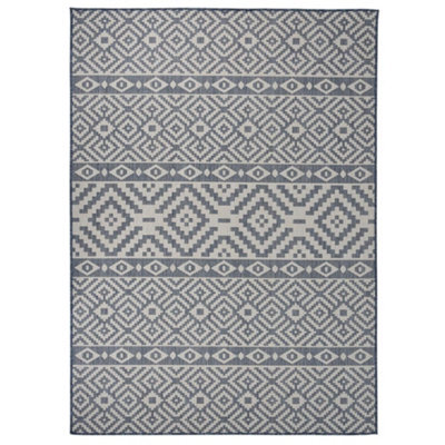 Walplus Outdoor Flatweave Rug 200X280 Cm Blue Stripes - image 1