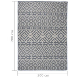 Walplus Outdoor Flatweave Rug 200X280 Cm Blue Stripes - thumbnail 6